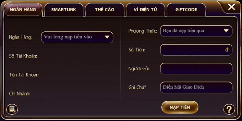 Công ty nạp tiền Lottvip được thực hiện với 4 bước đơn giản